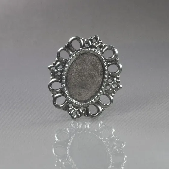 Tag Oval Para Chaton 13X18Mm Em Ferro Com 200 Pecas 074 - Niquel 074