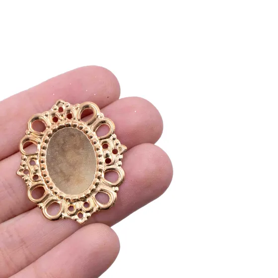 Tag Oval Para Chaton 13X18Mm Em Ferro Com 200 Pecas