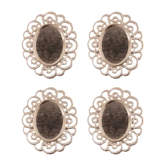 Tag Moldura Oval Para Chaton 18X25Mm Em Ferro Com 200 Pecas
