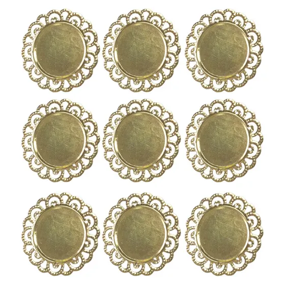 Tag Redonda Para Chaton 20Mm Em Ferro Com 200 Pecas 073 - Dourado 073