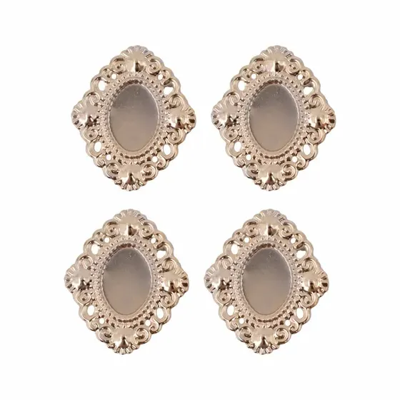 Tag Moldura Oval Pontuda Para Chaton 13X18Mm Em Ferro Com 200 Pecas 073 - Dourado 073