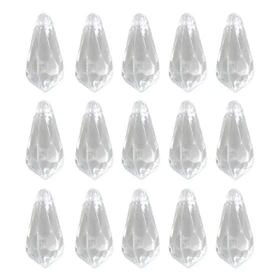 Ponteira Gota Sextavada 8X16Mm Em Acrilico Com 500Gr 001 - Cristal Transparente 001