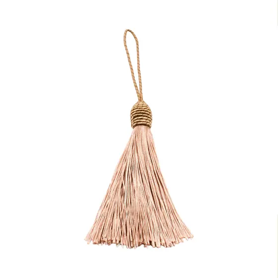 Pingente Pompom Tassel Com Tulipa 90Mm Em Poliester Com 50 Pecas 249 - Marrom Claro