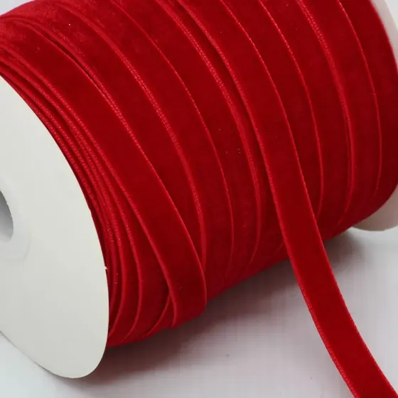 Fita De Veludo 10Mm Em Poliester Com 45 Metros 201 - Vermelho Z1