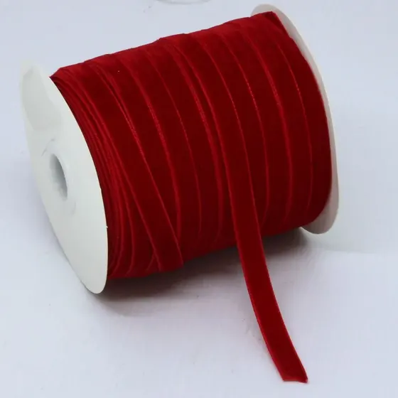 Fita De Veludo 10Mm Em Poliester Com 45 Metros 201 - Vermelho Z1