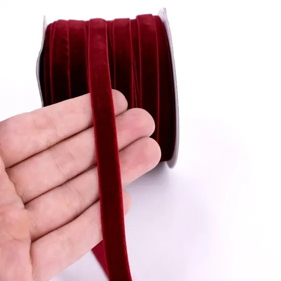 Fita De Veludo 10Mm Em Poliester Com 45 Metros - Bordo