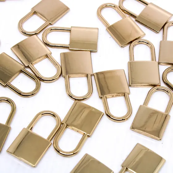 Pingente Cadeado Em Zamak 15X28Mm Com 20 Pecas 073 - Dourado 073