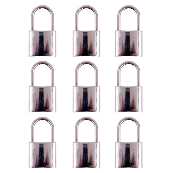 Pingente Cadeado Em Zamak 15X28Mm Com 20 Pecas 074 - Niquel 074