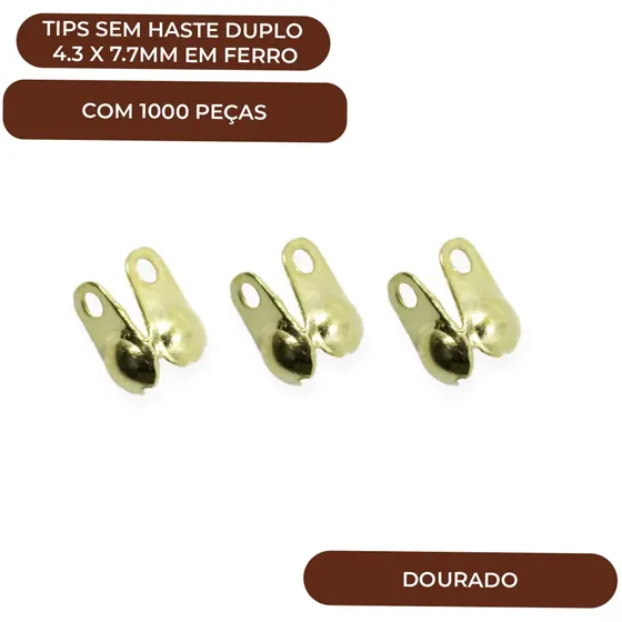 Tips Sem Haste Duplo 4.3 X 7.7Mm Em Ferro Com 1000 Pecas