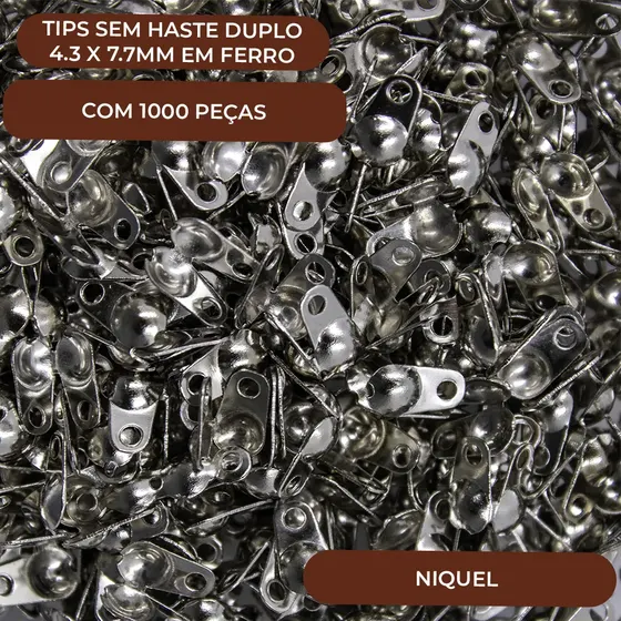 Tips Sem Haste Duplo 4.3 X 7.7Mm Em Ferro Com 1000 Pecas