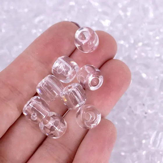 Micanga Terere 8X10Mm Em Plastico Com 500G - Cristal Transparente