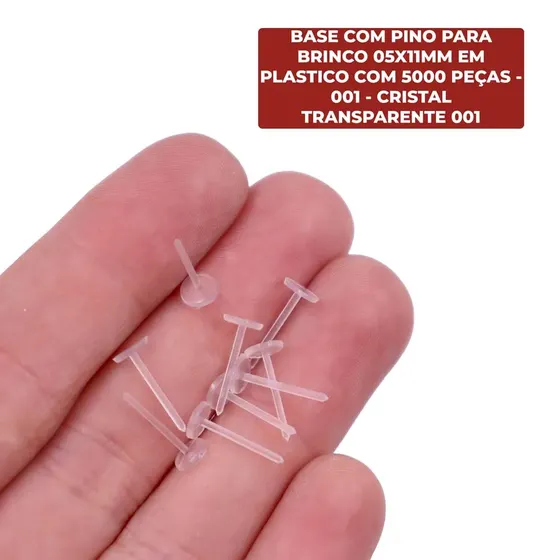 Base Com Pino Para Brinco 05X11Mm Em Plastico Com 5000 Pecas