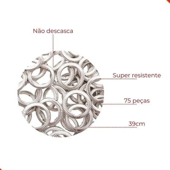 Argola Frisada 39Mm Em Abs Com 250G