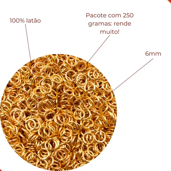 Argolinha 06Mm Em Latao Com 250Gr