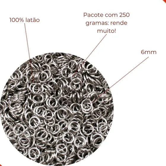 Argolinha 06Mm Em Latao Com 250Gr