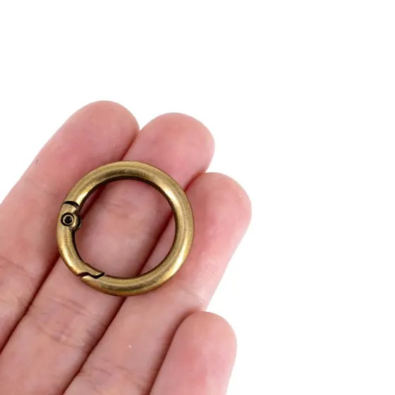 Argola Mosquetao Articulada 25Mm Em Zamac Com 50 Pecas - Ouro Velho