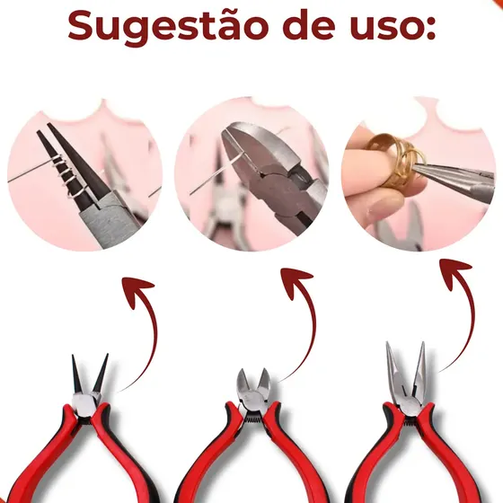 Kit Com 3 Alicates Para Bijuterias