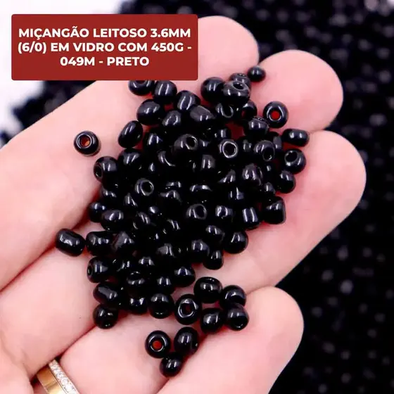Micangao Leitoso 3.6Mm (6/0) Em Vidro Com 450G