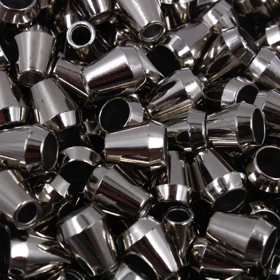Ponteira Cone 13X11Mm Em Abs Com 500 Pecas - Niquel