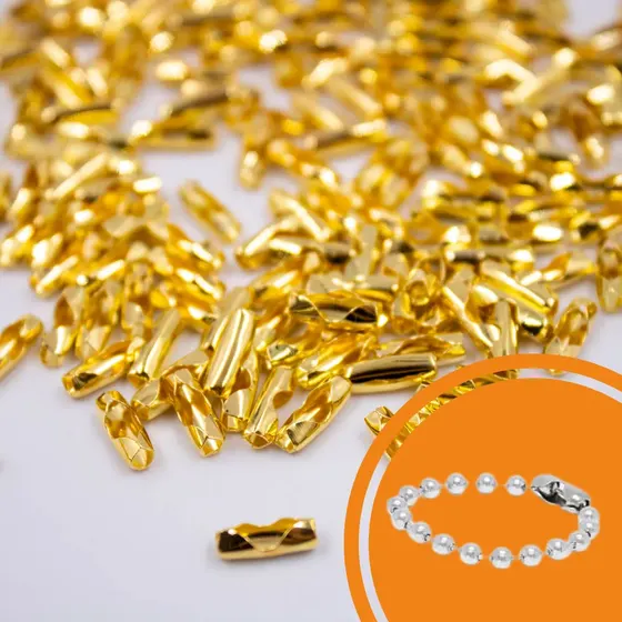 Fecho Canoa 2.4Mm Em Ferro Com 1000 Pecas - Dourado