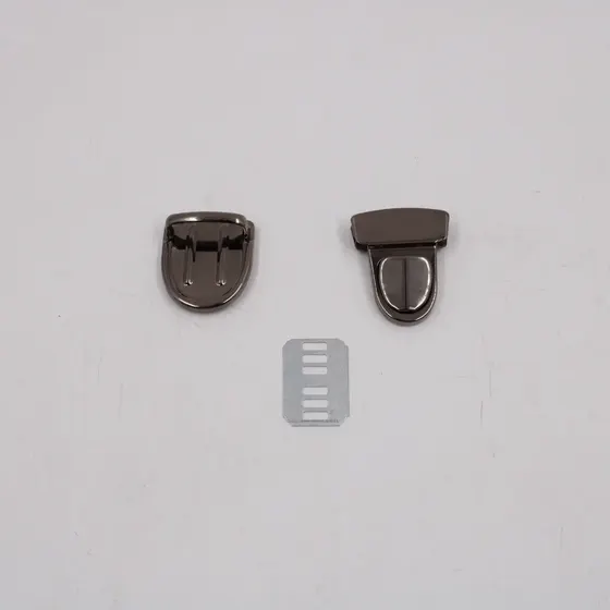 Fecho Para Bolsa Tic Tac 37X30Mm Em Ferro Com 12 Pecas - Grafite