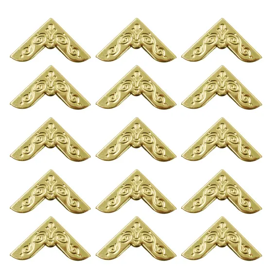 Cantoneira Para Livro 16X29Mm Em Ferro Com 200 Pecas - Dourado