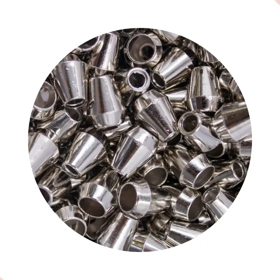 Ponteira Cone Trabalhada Em Abs 13Mm Com 500 Pecas - Niquel