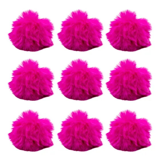 Pompom De Bolinha 80Mm Em Poliester Com 40 Pecas - Rosa Chiclete