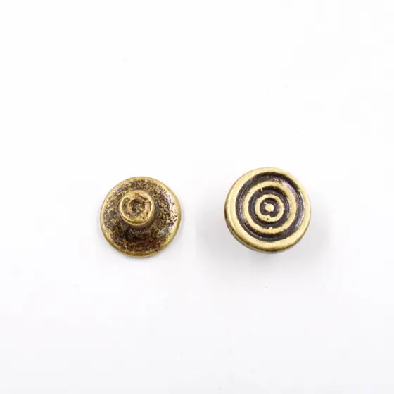 Pe De Bandeja Redondo 18X15Mm Em Zamac Com 12 Pecas - Ouro Velho