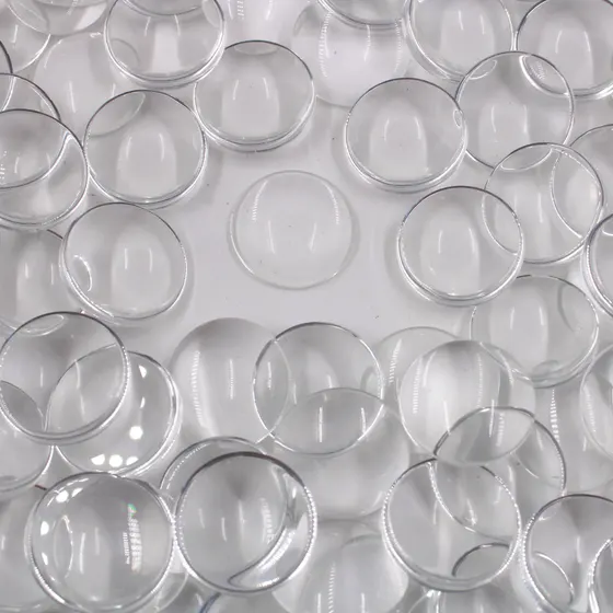 Cabochon Redondo 20Mm Em Vidro Com 100 Pecas - Cristal Transparente