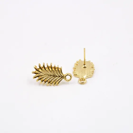 Pino De Brinco Folha Trabalhada 12X21Mm Em Zamac Com 100G - Dourado