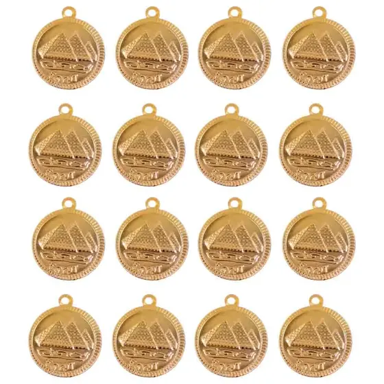 Pingente Moeda Piramide Ref 105 Em Aluminio Com 1000 Pecas - Dourado