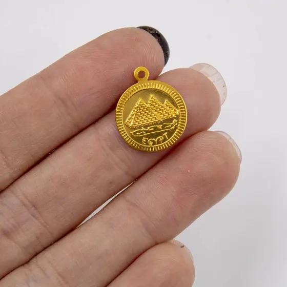 Pingente Moedinha Piramide Ref 111 Em Aluminio Com 1000 Pecas - Dourado