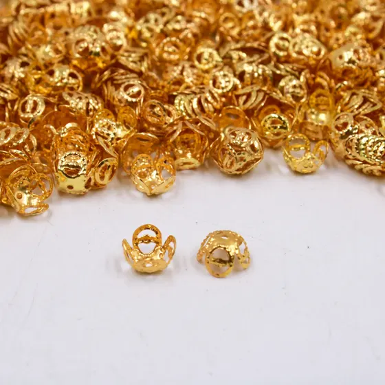 Tulipa Flor Passante 08Mm Em Ferro Com 1000 Pecas - Dourado