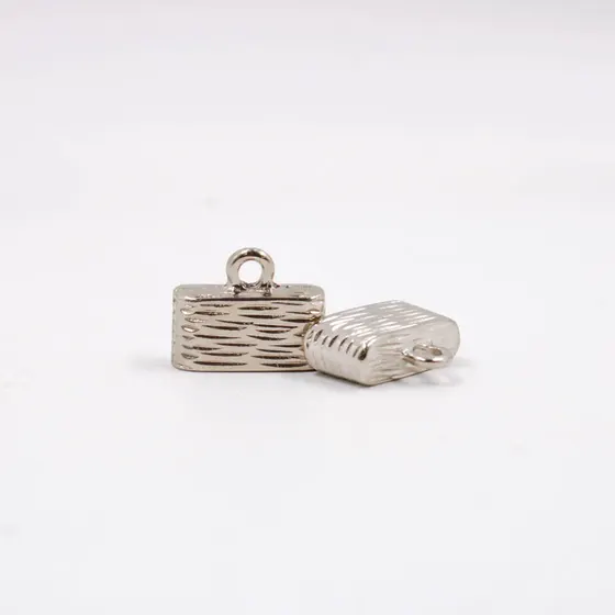 Pingente Terminal Trabalhado 18X14Mm Em Zamac Com 12 Pecas - Niquel