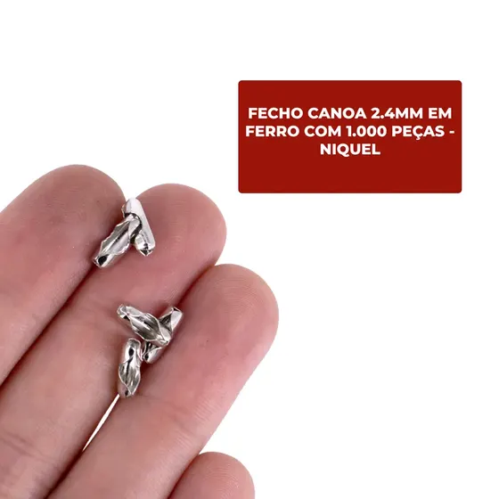 Fecho Canoa 2.4Mm Em Ferro Com 1.000 Pecas - Niquel