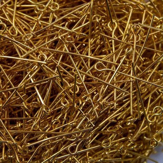 Alfinete Contra Pino Premium 30Mm Em Ferro Com 500Gr - Dourado