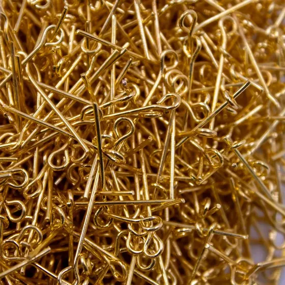 Alfinete Contra Pino Premium 20Mm Em Ferro Com 500Gr - Dourado