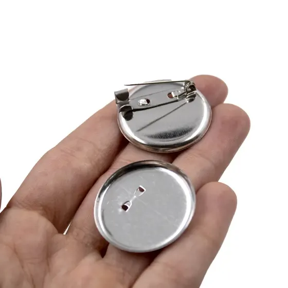 Base Para Broche Redondo 30Mm Em Ferro Com 200 Pecas - Niquel
