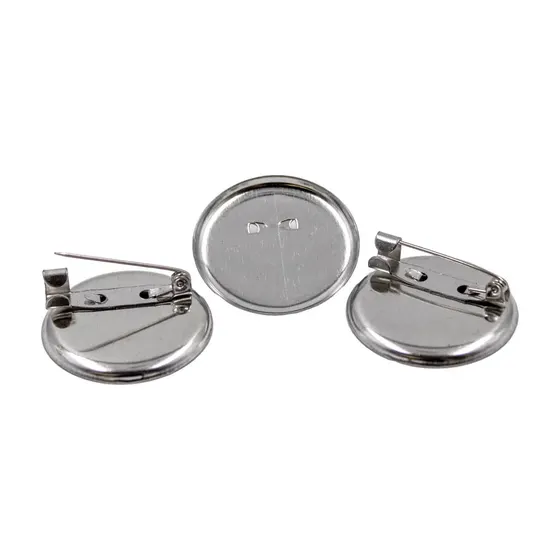 Base Para Broche Redondo 30Mm Em Ferro Com 200 Pecas - Niquel