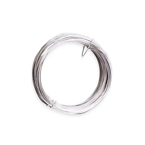 Arame De Aluminio Para Artesanato 1.0Mm Com 10 Metros - Niquel