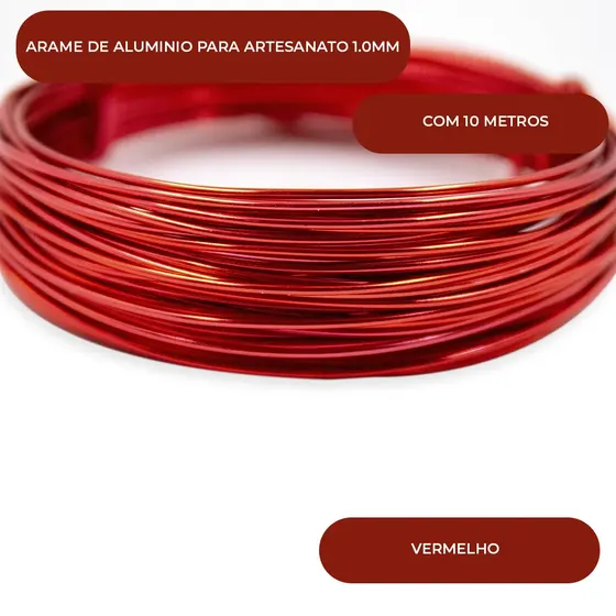 Arame De Aluminio Para Artesanato 1.0Mm Com 10 Metros