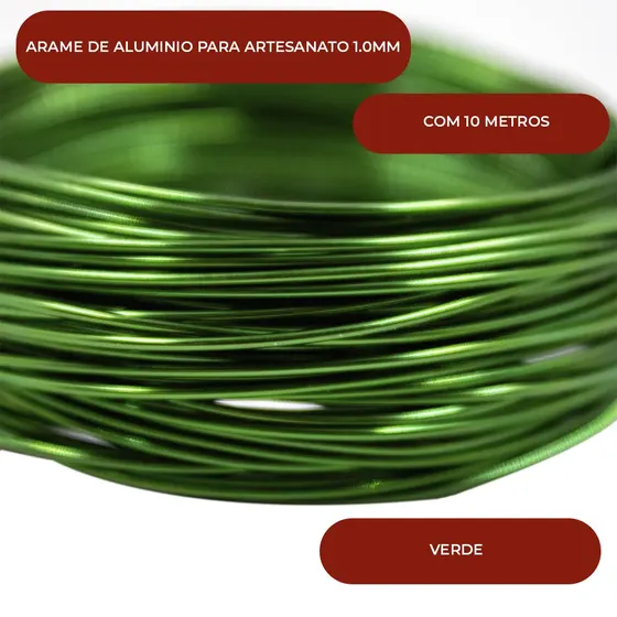 Arame De Aluminio Para Artesanato 1.0Mm Com 10 Metros