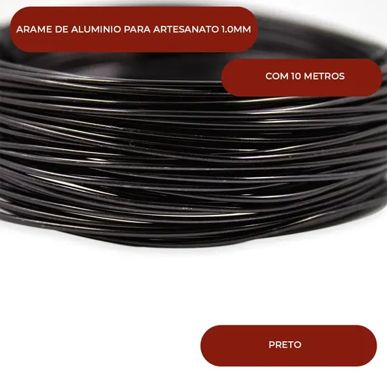 Arame De Aluminio Para Artesanato 1.0Mm Com 10 Metros