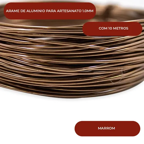 Arame De Aluminio Para Artesanato 1.0Mm Com 10 Metros