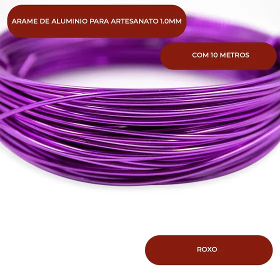 Arame De Aluminio Para Artesanato 1.0Mm Com 10 Metros