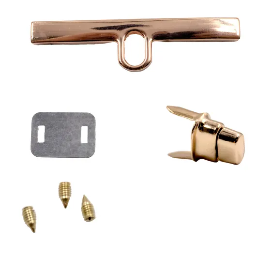 Fecho Retangular Para Bolsa 36X98Mm Em Ferro Unidade - Dourado