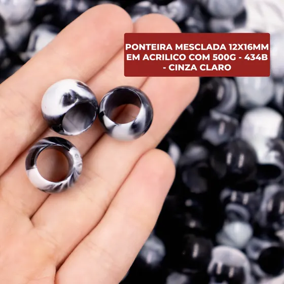 Ponteira Mesclada 12X16Mm Em Acrilico Com 500G