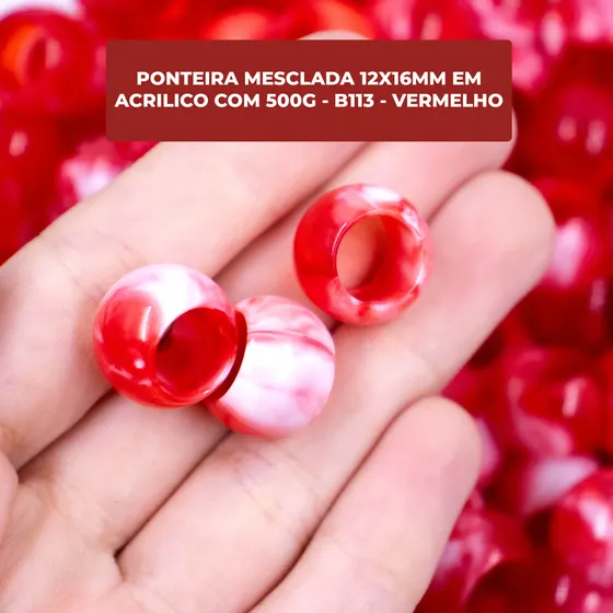 Ponteira Mesclada 12X16Mm Em Acrilico Com 500G
