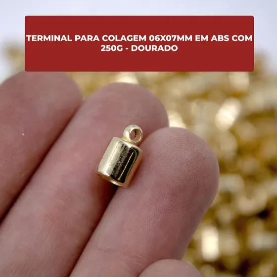 Terminal Para Colagem 06X07Mm Em Abs Com 250G - Dourado